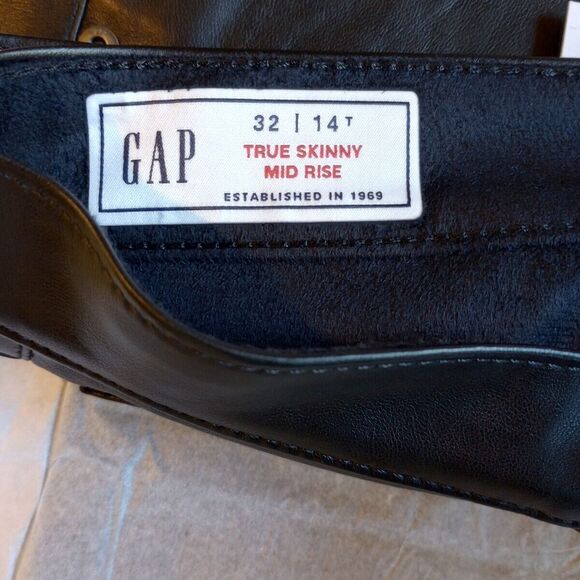NWT 32/14T TALL Gap Mid Rise Stretch Vegan Faux Leather True Skinny Pants 32T - Picture 5 of 7